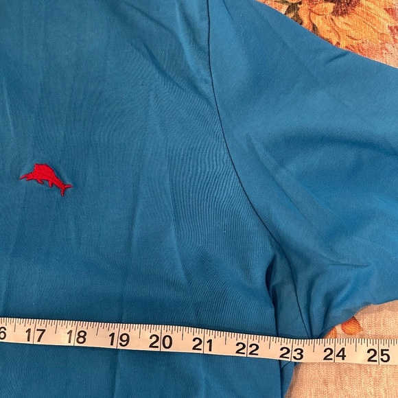 Tommy Bahama Men’s Size XL Blue Short Sleeve Polo Cotton Partial Button Top - Picture 9 of 9